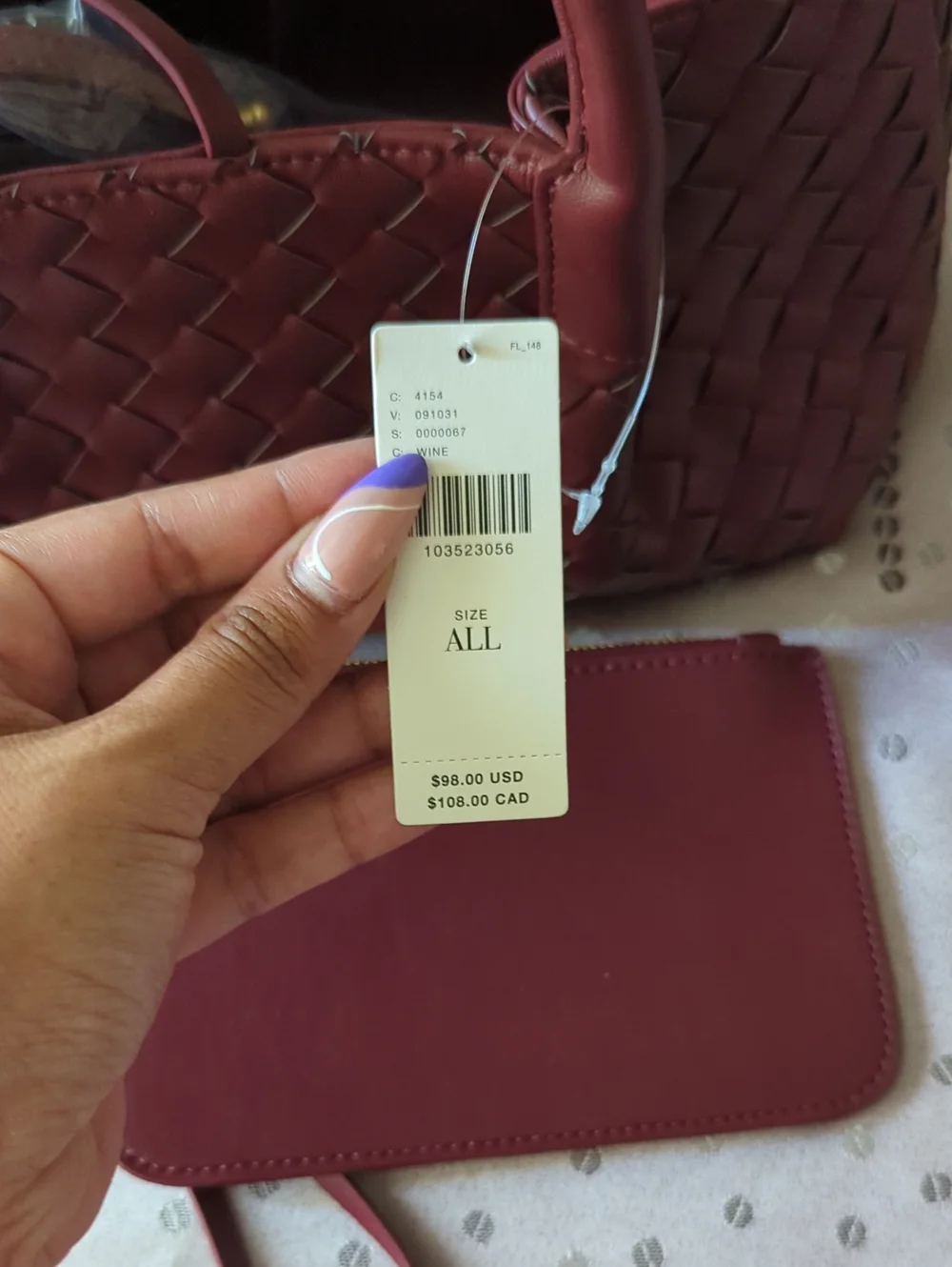 Anthropologie Woveb Mini Tote with Wallet  NWT